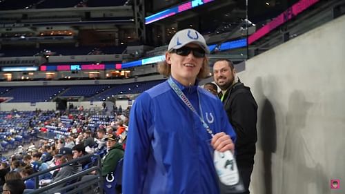 YouTuber Dizzy Dyl inside Lucas Oil Stadium