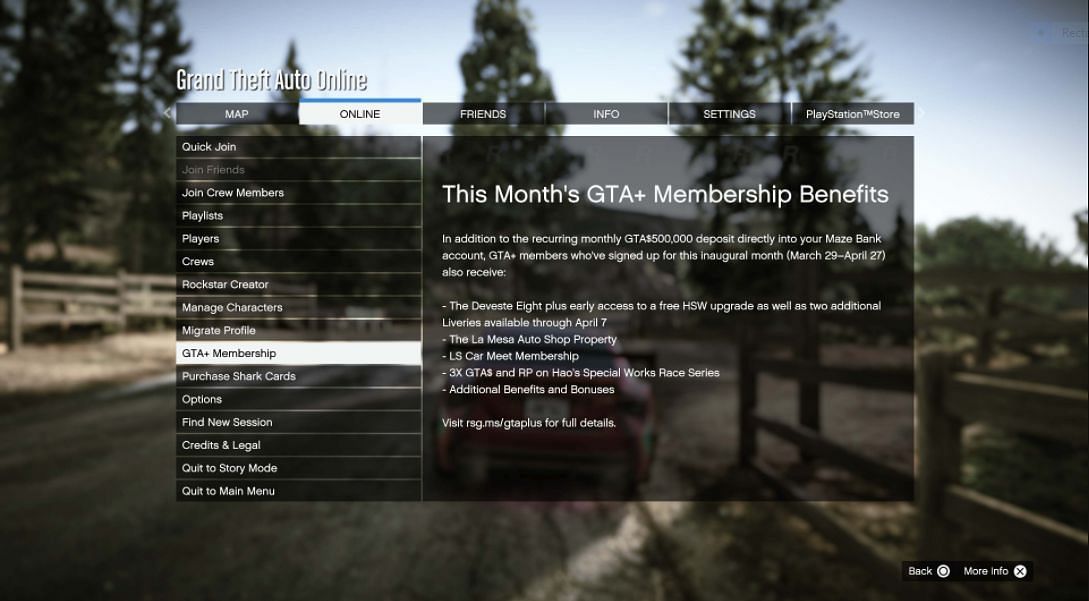 Gamers can also purchase membership while playing the game (Image via Rockstar)