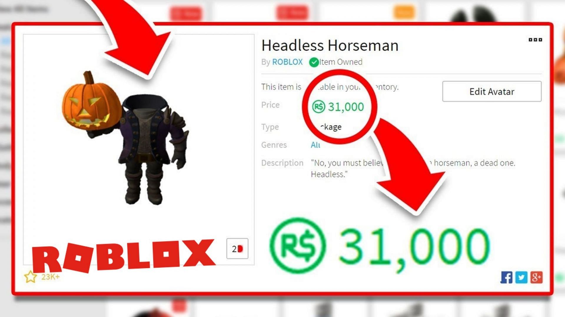 headless price roblox
