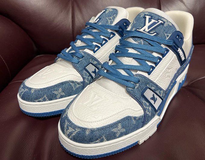 Where to buy LV trainer sneakers in denim blue monogram? Price and more  details explored