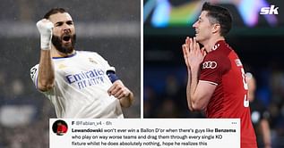 "Taking this version of Benzema over any version of Lewandowski" - Fans make bold claim as legendary strikers endure contrasting UEFA Champions League fortunes