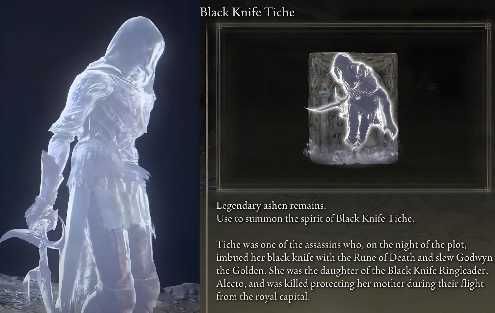 Obtaining the Black Knife Tiche spirit summon in Elden Ring (Images via Elden Ring)