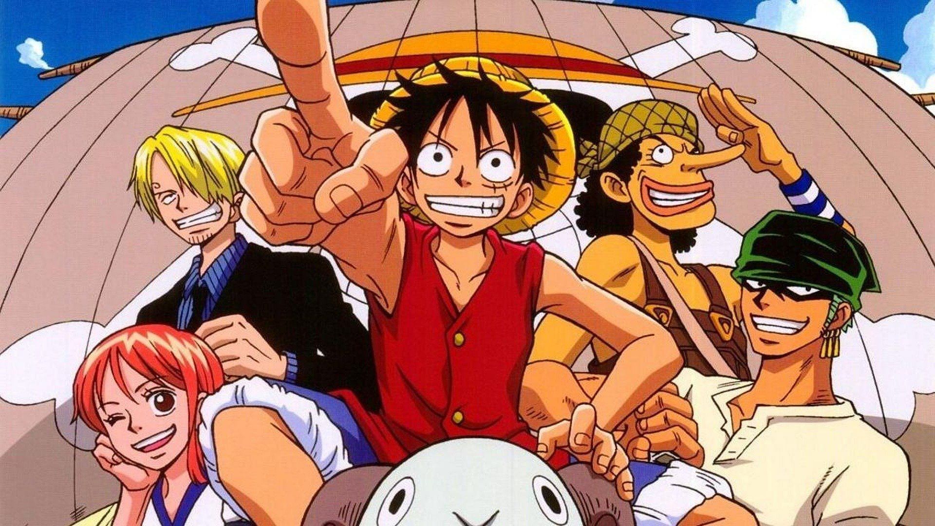 Luffy and the old Straw Hat crew from One Piece (Image via Toei Animation)