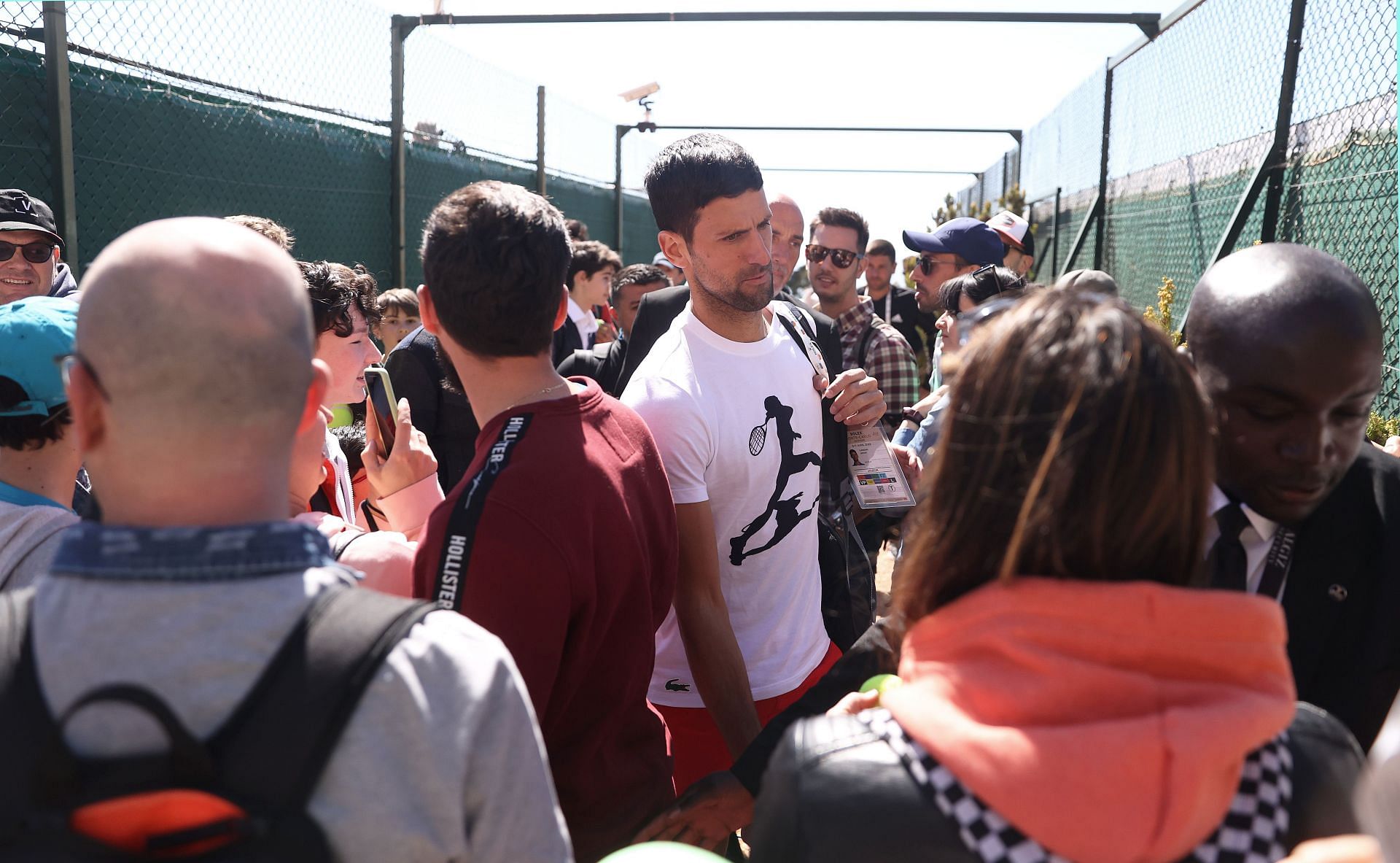 Novak Djokovic arrives for a practice session at the 2022 Rolex Monte-Carlo Masters