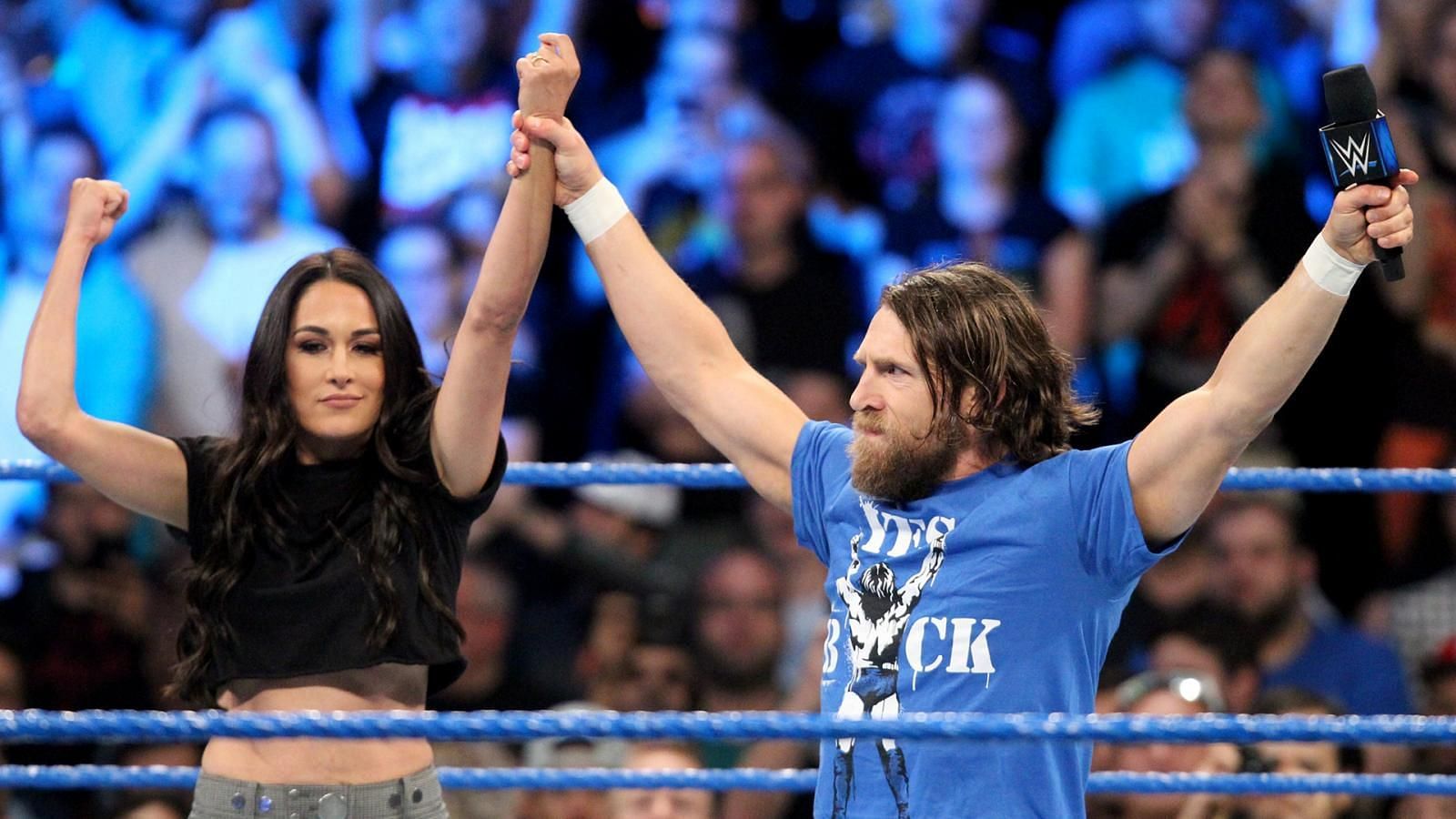 The couple during their shared WWE appearance in 2018.