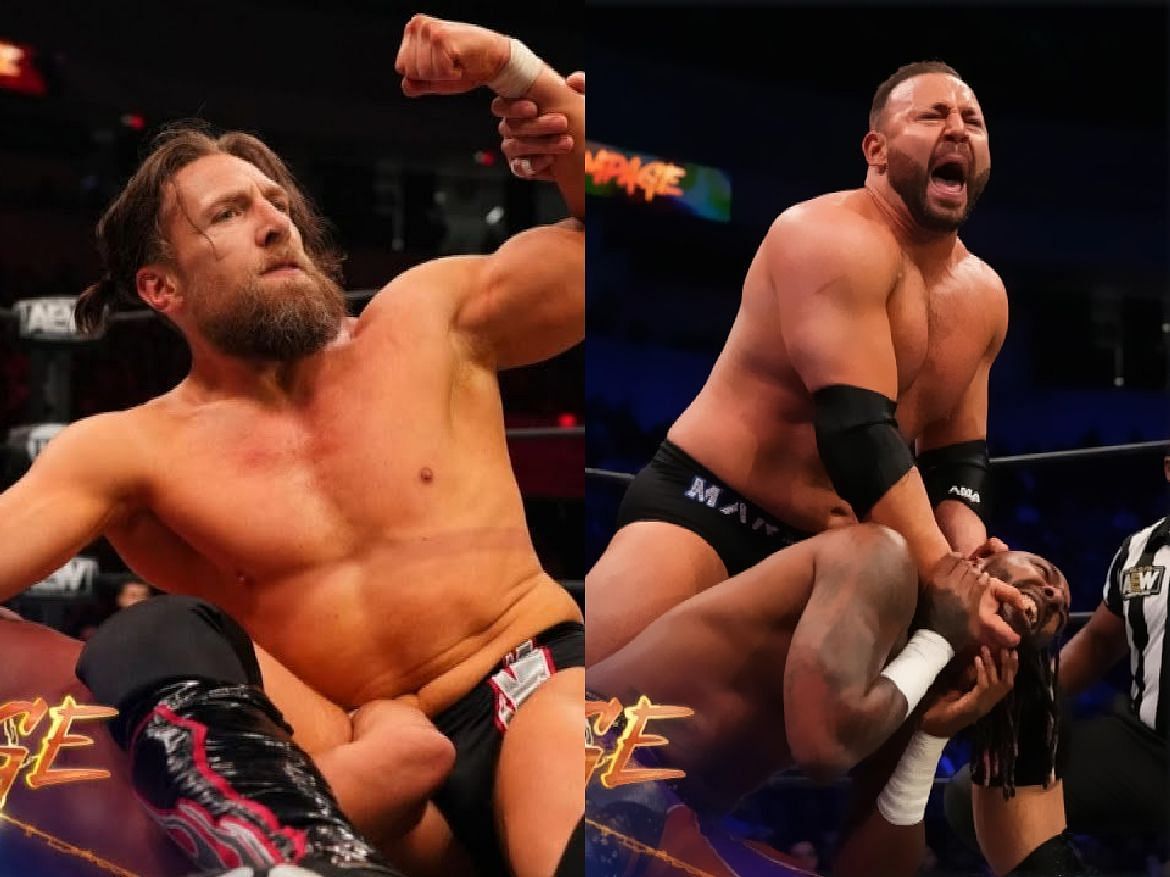 Bryan Danielson (left) and QT Marshall (right) on AEW Rampage.