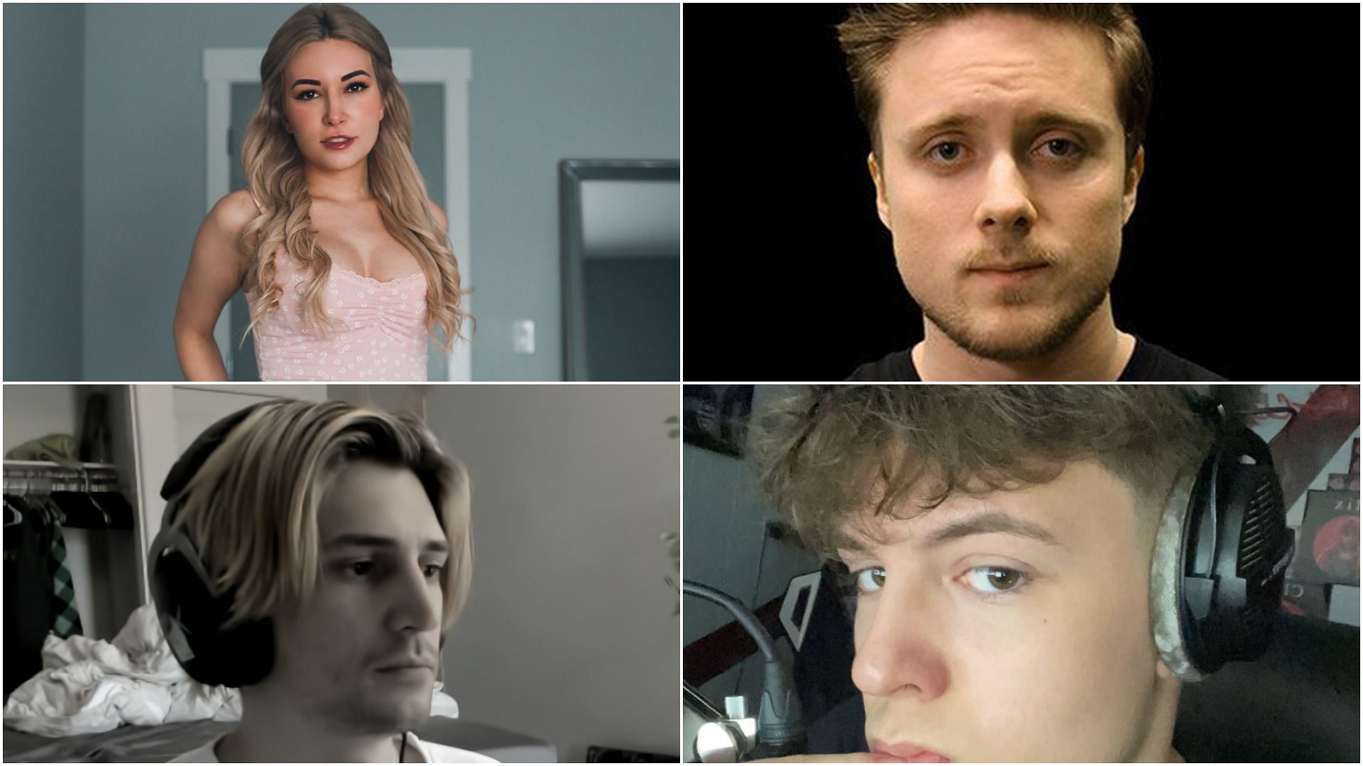 Streamers often find themselves accidentally showing something that gets them banned (Images via Alinity, Clix, Forsen, xQc/Twitter)