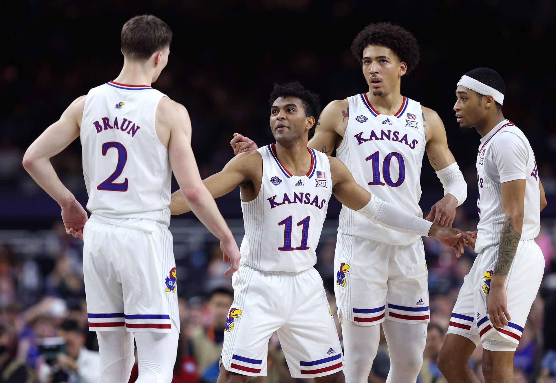 The Kansas Jayhawks are in the national championship game after beating Villanova in the Final Four.