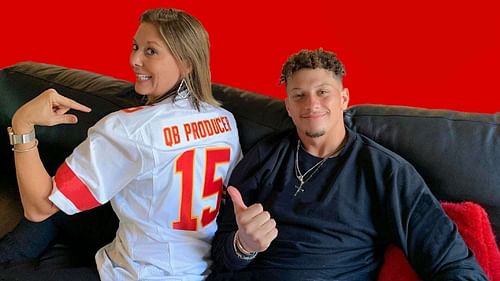 Patrick Mahomes (right) and mother Randi Mahomes (left) (Courtesy of kctv5.com)