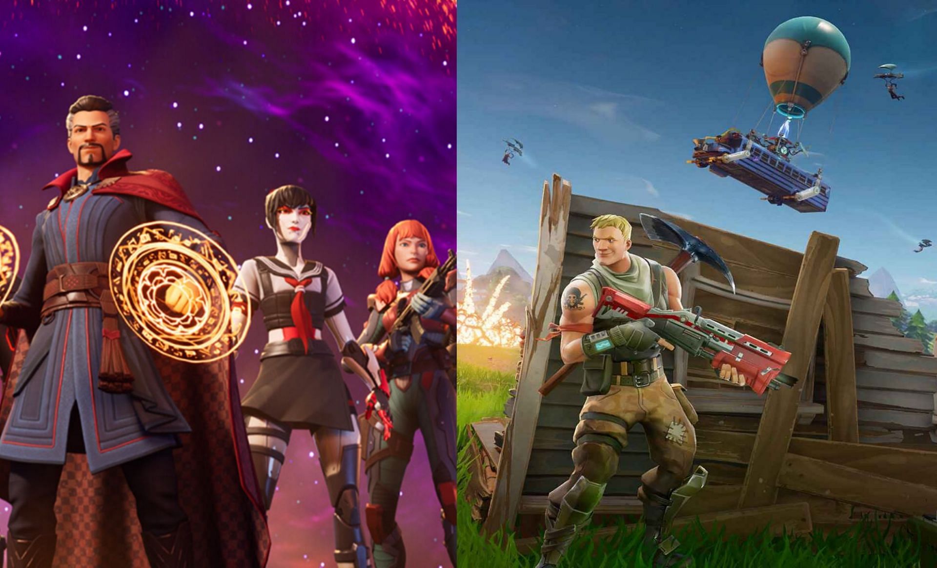 New and old Fortnite (Images via Epic Games)