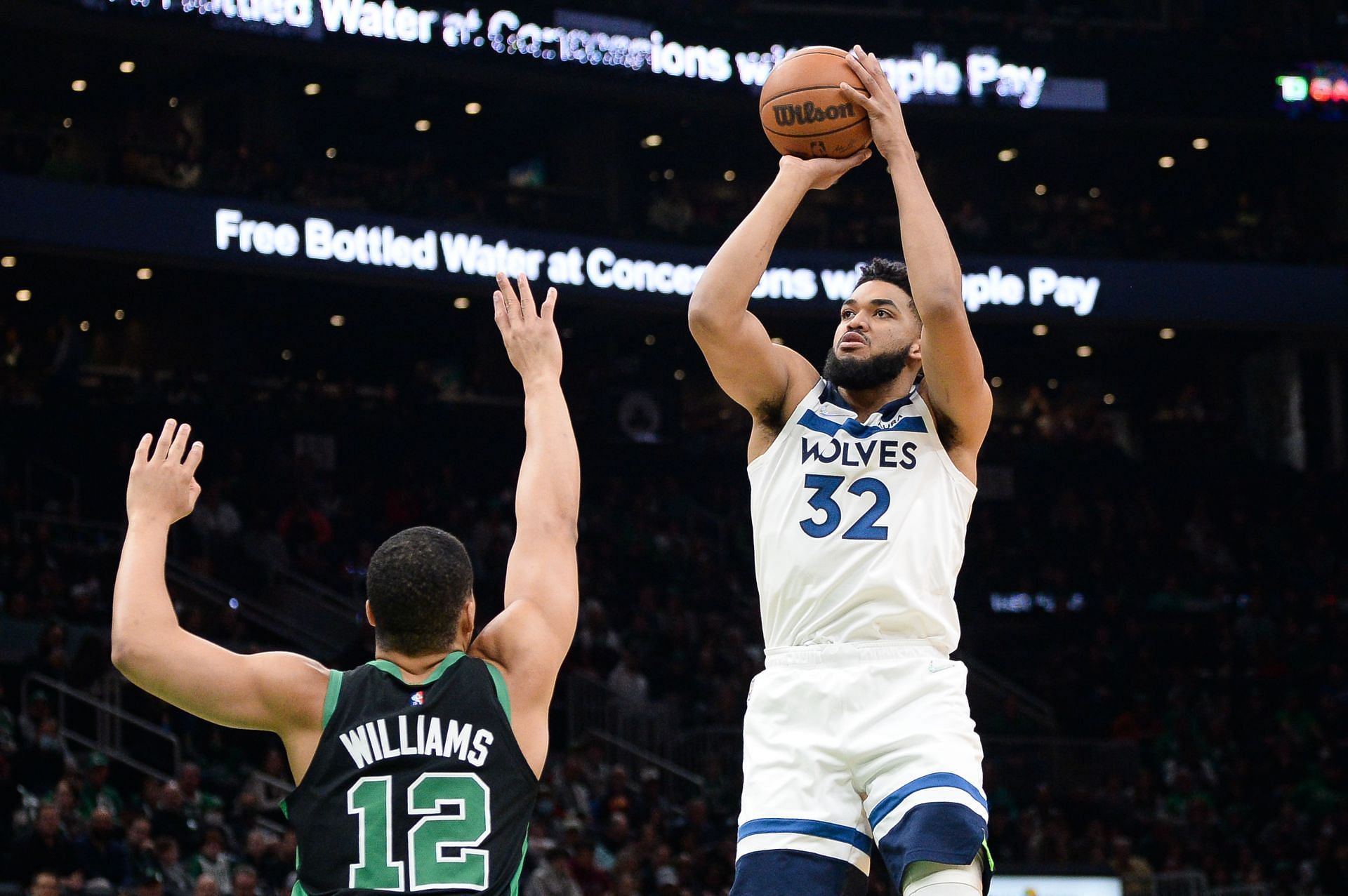 Karl-Anthony Towns rises for a jump shot