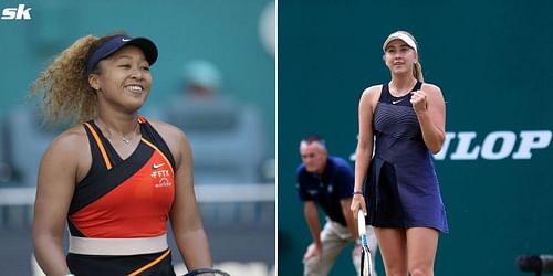 Naomi Osaka (L) and Anastasia Potapova.