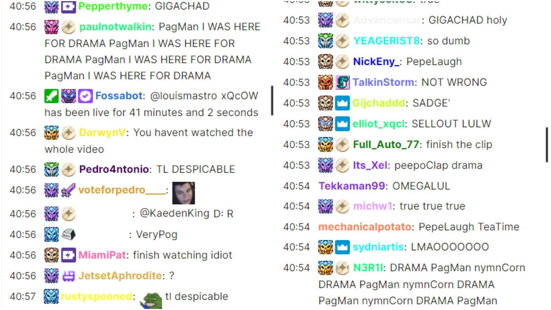Twitch livestream viewers react to xQc&#039;s response (xQc/Twitch live stream)