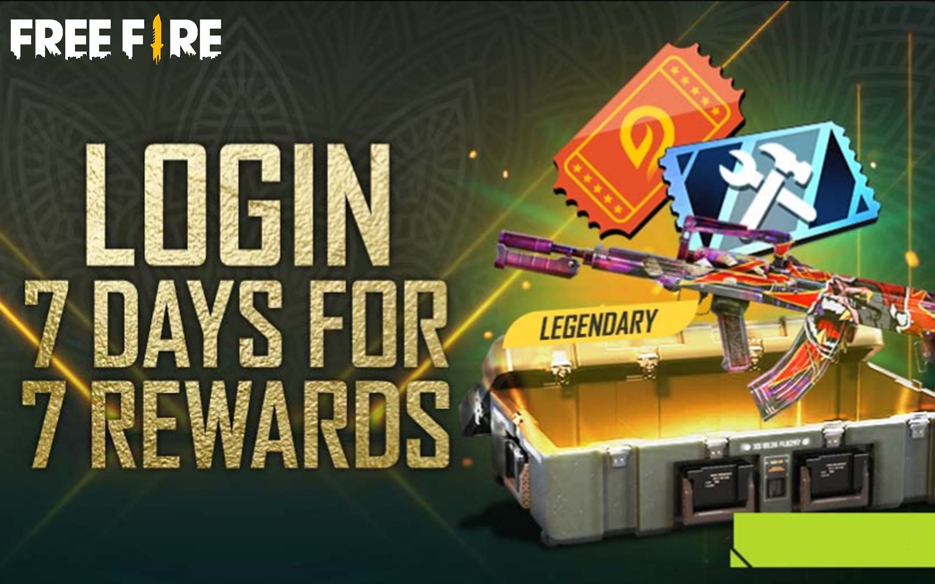 The event offers seven rewards for signing in (Image via Garena)