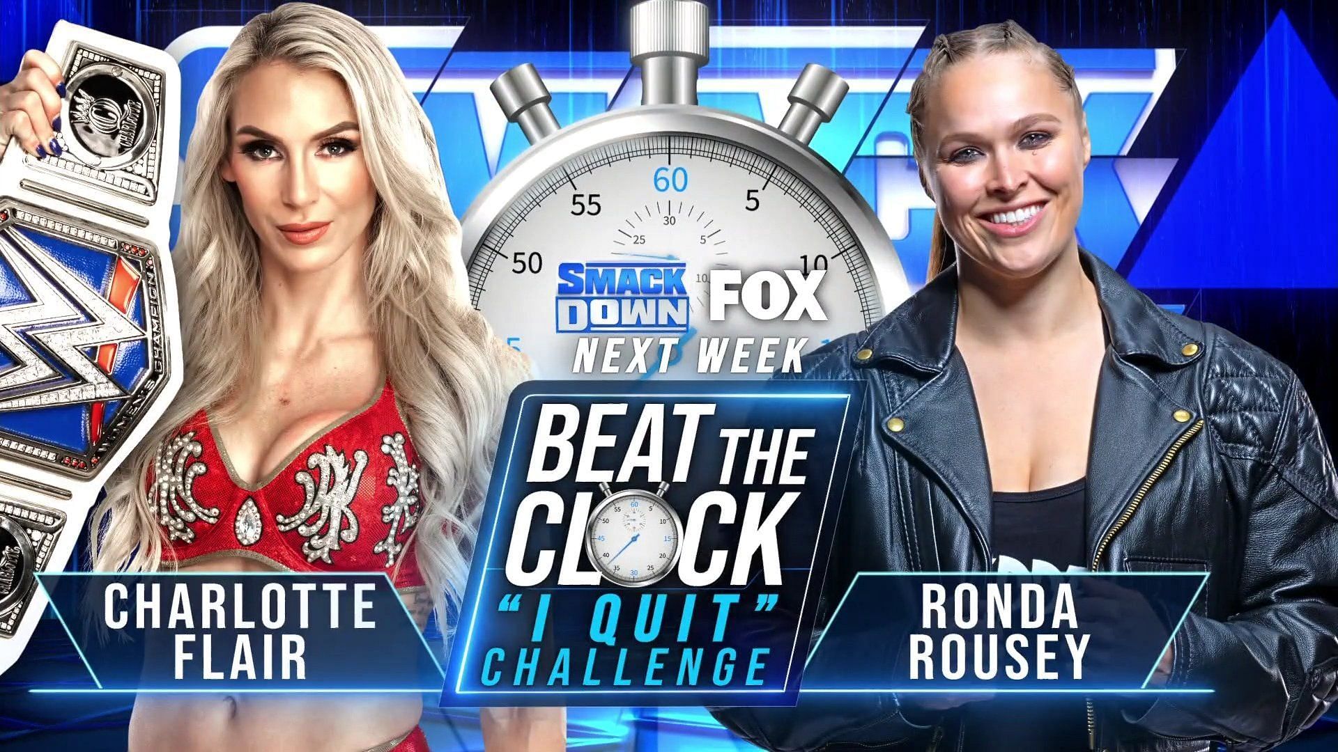 Charlotte Flair and Ronda Rousey will try to beat the clock next week