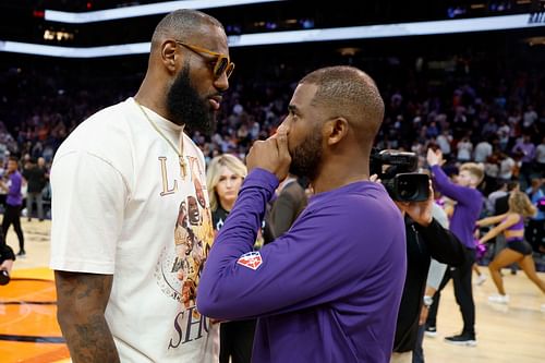 NBA All-Star freinds LeBron James (left) and Chris Paul (right)