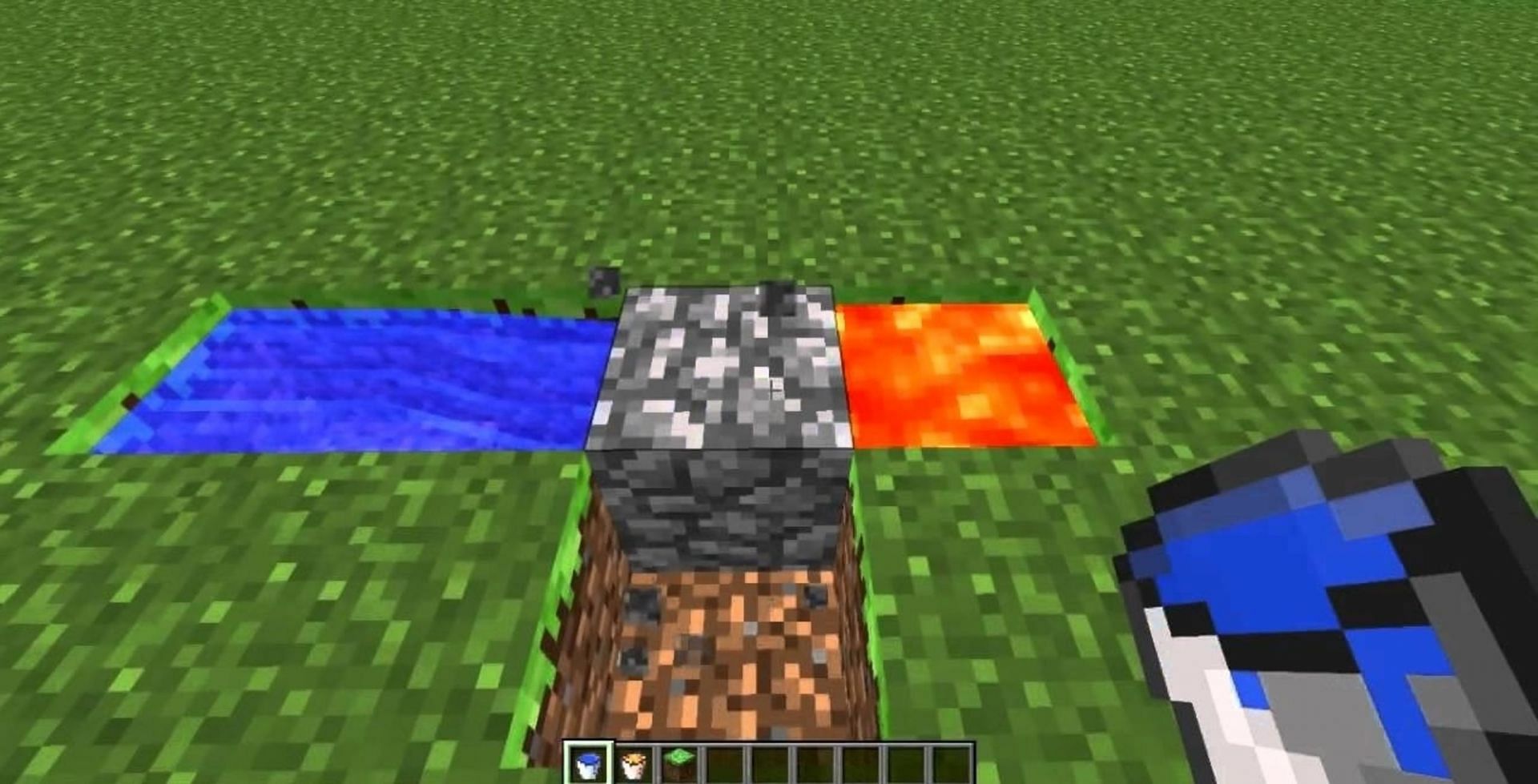 Cobblestone generators save players time mining for their cobblestone (Image via TheFAPBros/YouTube)
