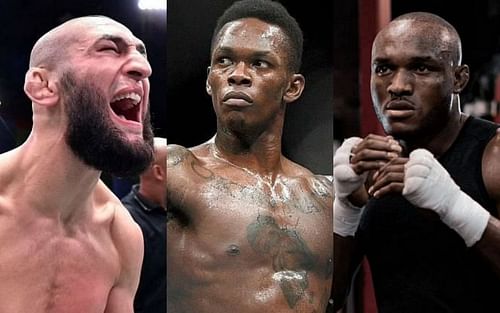 Khamzat Chimaev, Israel Adesanya and Kamaru Usman