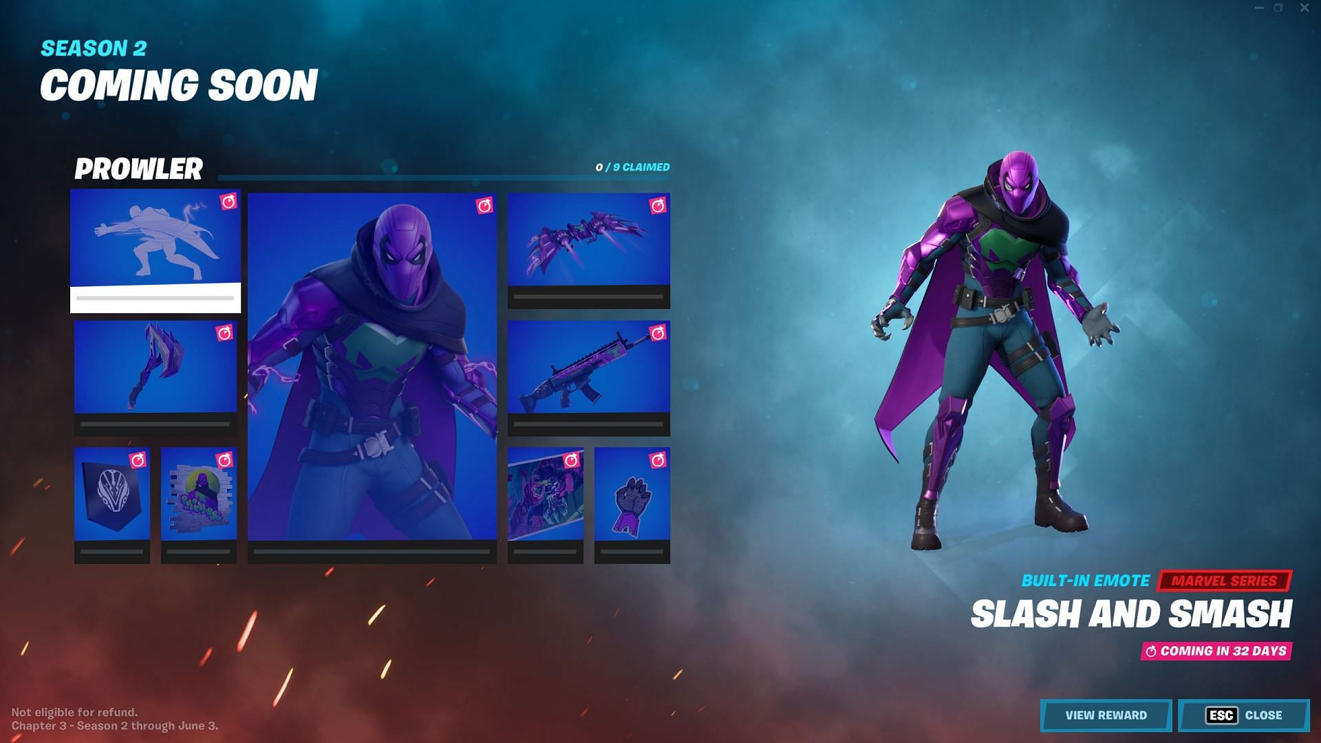 Prowler page of the battle pass (Image via Epic Games)