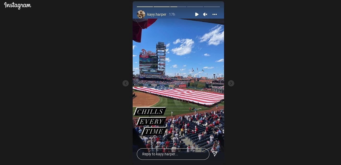 Kayla Harper attending the Opening Day for Phillies.