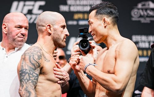 Alexander Volkanovski (left) & Chan Sung Jung (right) [Image Credits- @ufc on Instagram]