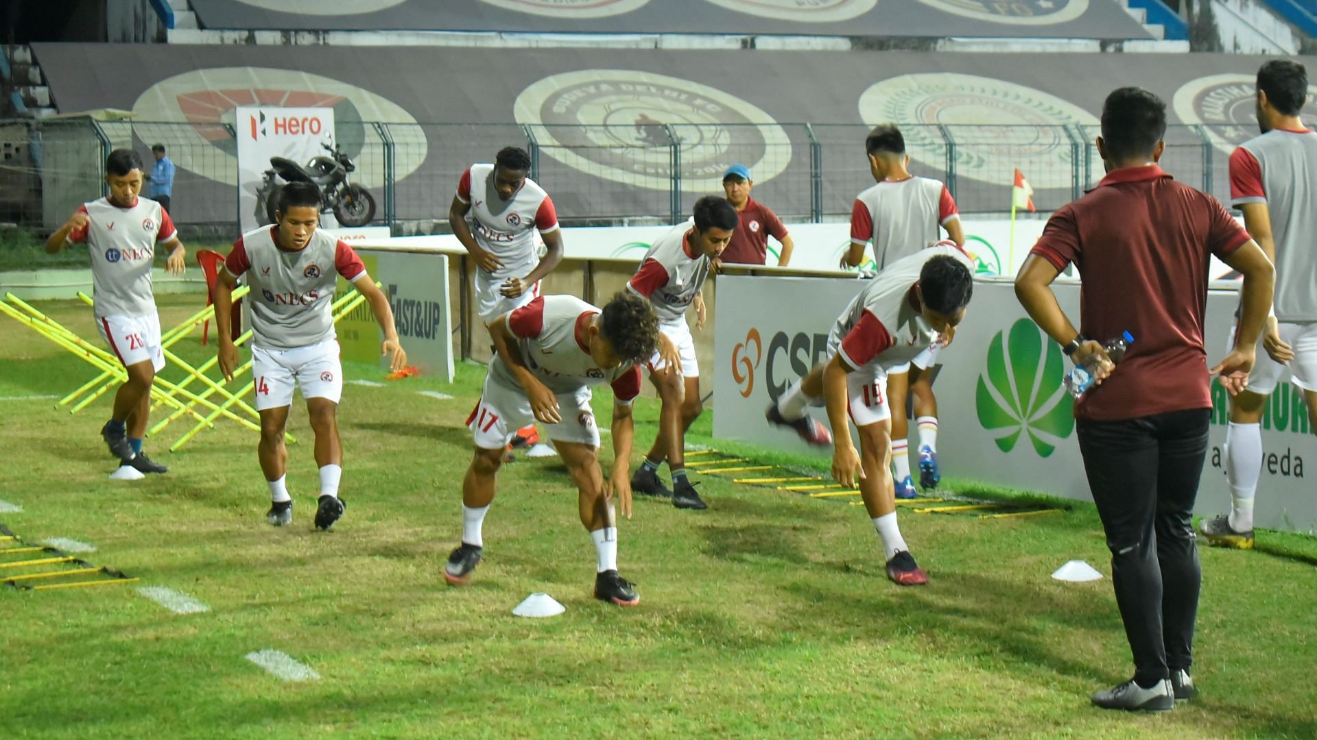 Aizawl FC players train ahead of their upcoming I-League season - Image Courtesy: I-League Twitter