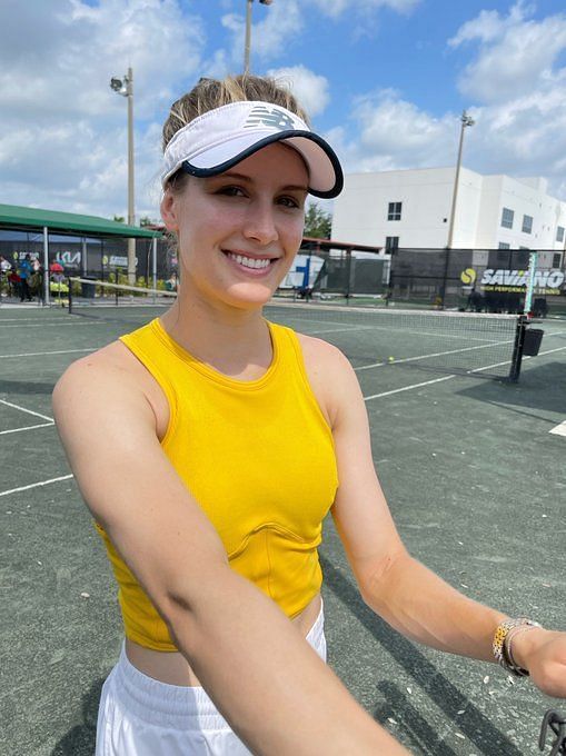 Eugenie Bouchard spotted at New Balance track launch alongside Gabby Thomas