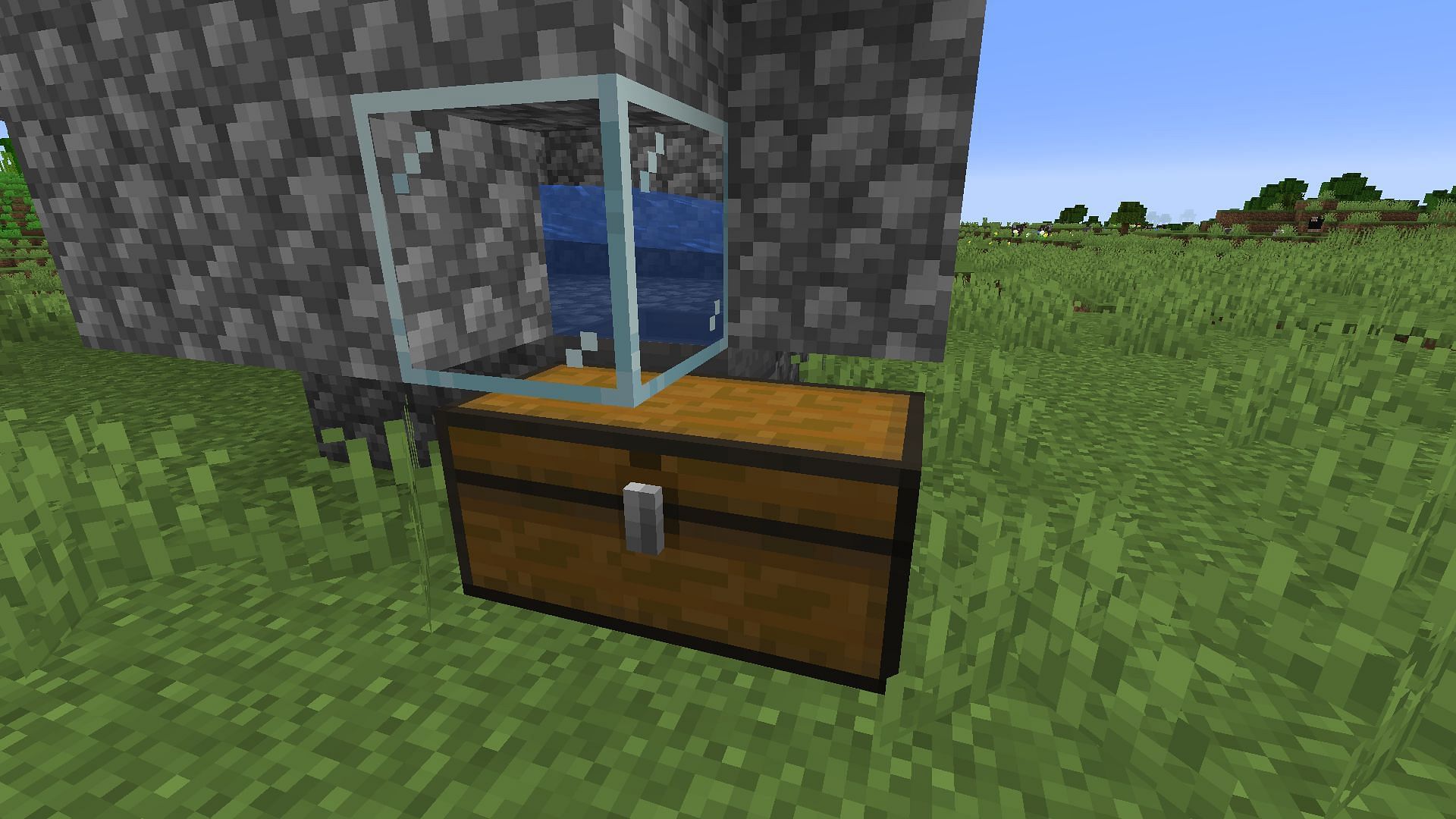 The chests with a hopper (Image via Minecraft)