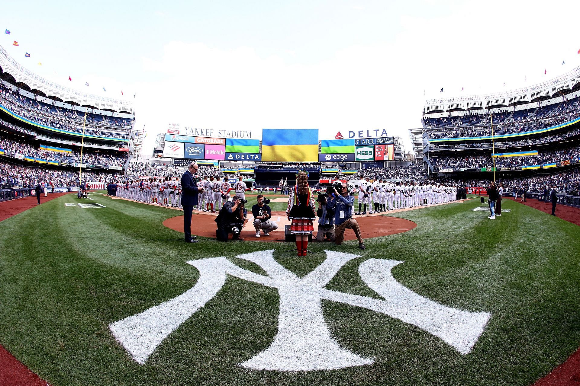 Opening Day intoductions. Boston Red Sox v Yankees