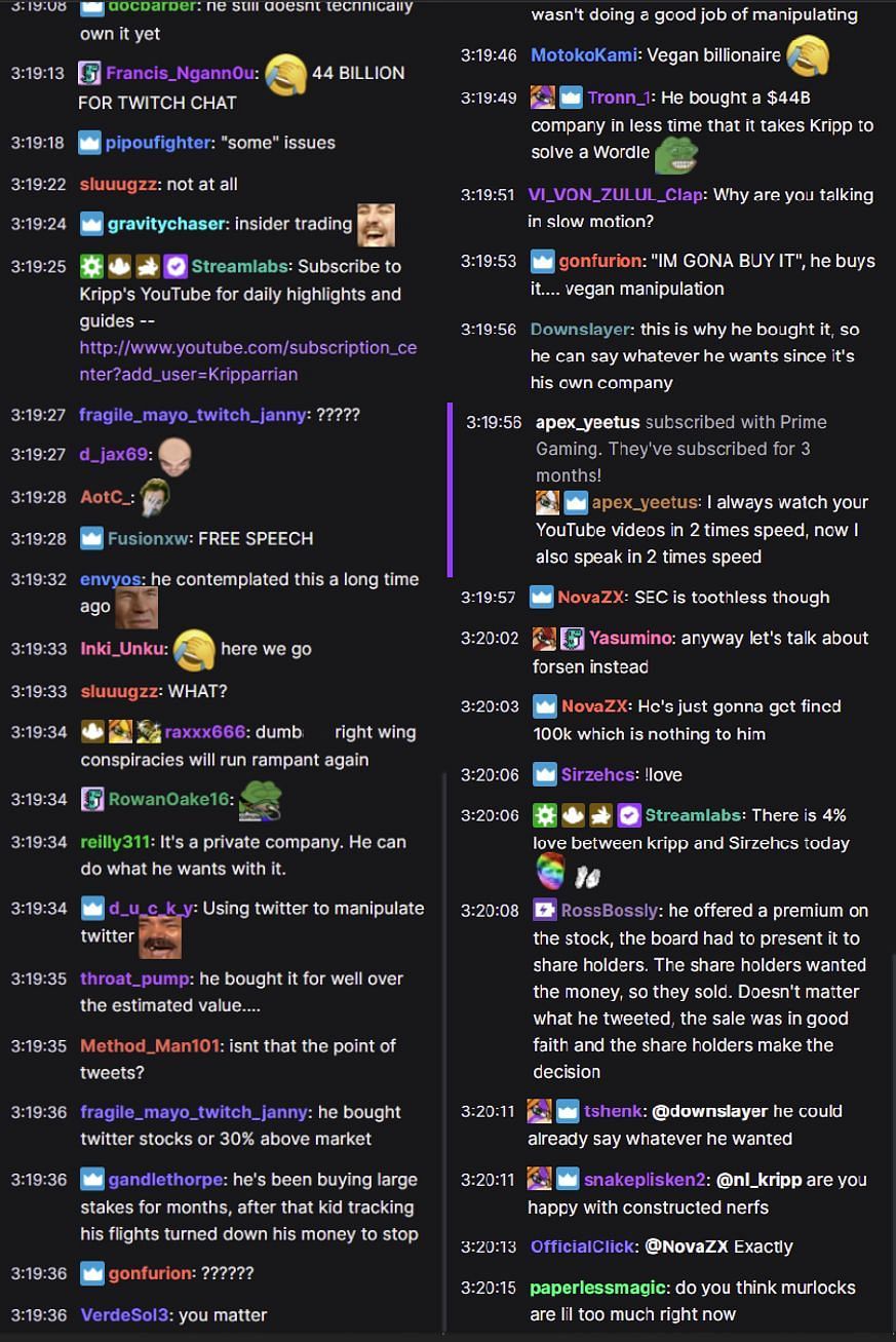 Fans reacting to the streamer&#039;s take (Images via nl_Kripp/Twitch)