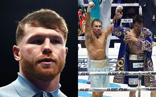 Canelo Alvarez (L) has reacted to the Gennadiy Golovkin vs. Ryota Murata (R) fight.