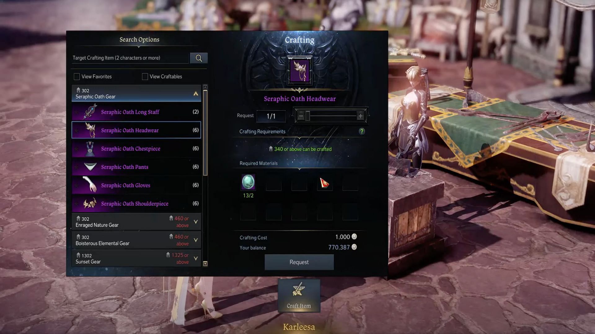 Lost Ark players can craft powerful sets using Knight&#039;s Oath, such as the Seraphic Oath Set (Image via Gamer Hex/YouTube)