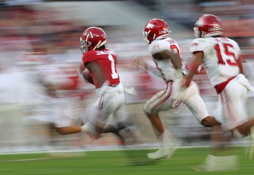 Alabama wide receiver Jameson Williams (#1)