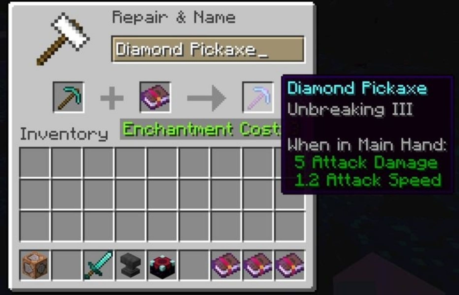 Unbreaking allows players to use their gear for a longer period of time before breaking it (Image via Mojang)