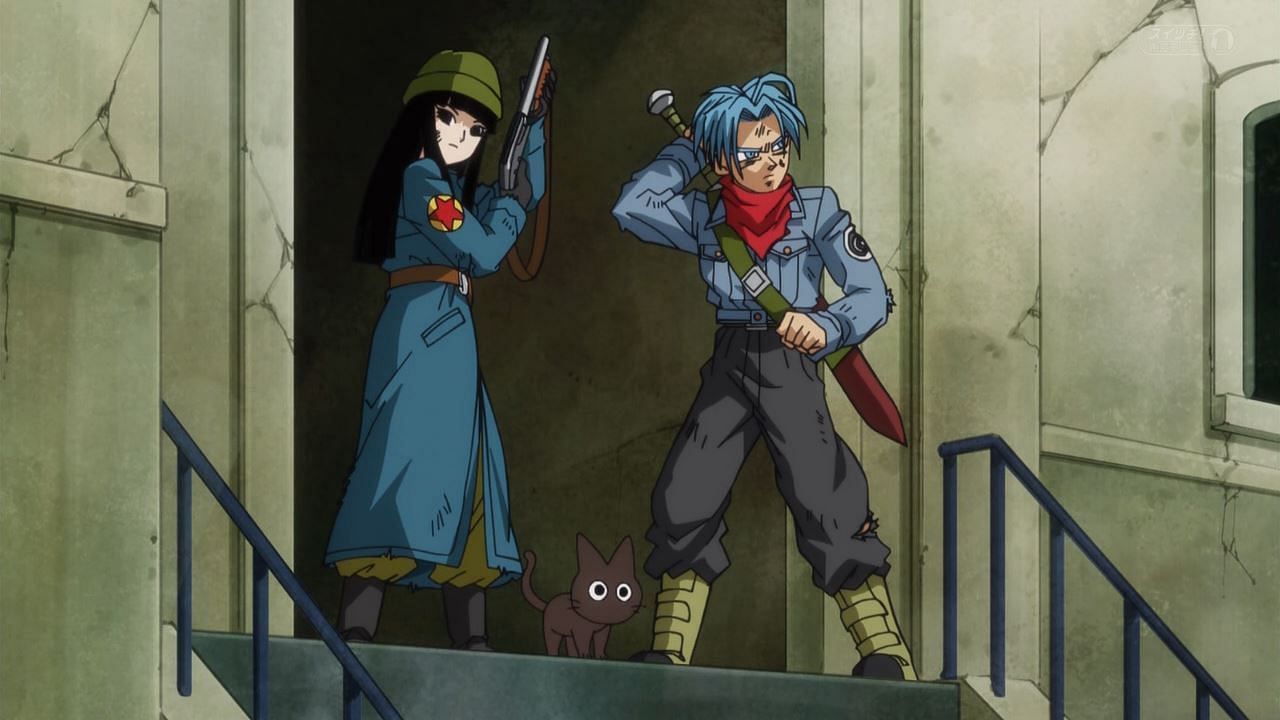 Future Mai (left) and Future Trunks (right) as seen in the Super anime (Image via Toei Animation)