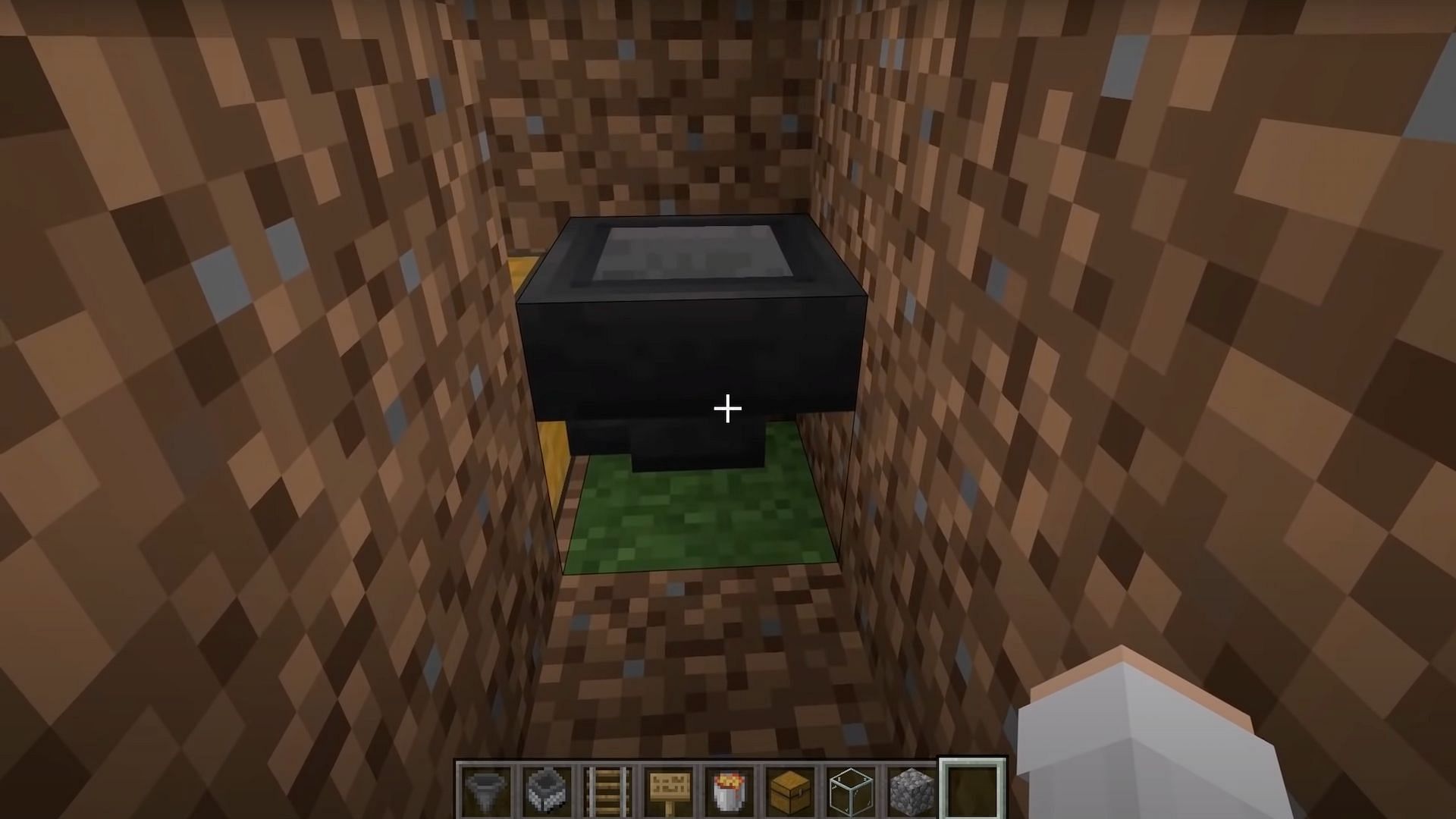 Players can break 6 blocks next to the hopper to make sure the hopper is facing the right way (Image via JC Playz/YouTube)