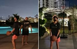 [Watch] CSK captain Ravindra Jadeja perfectly nails a no-look basketball shot