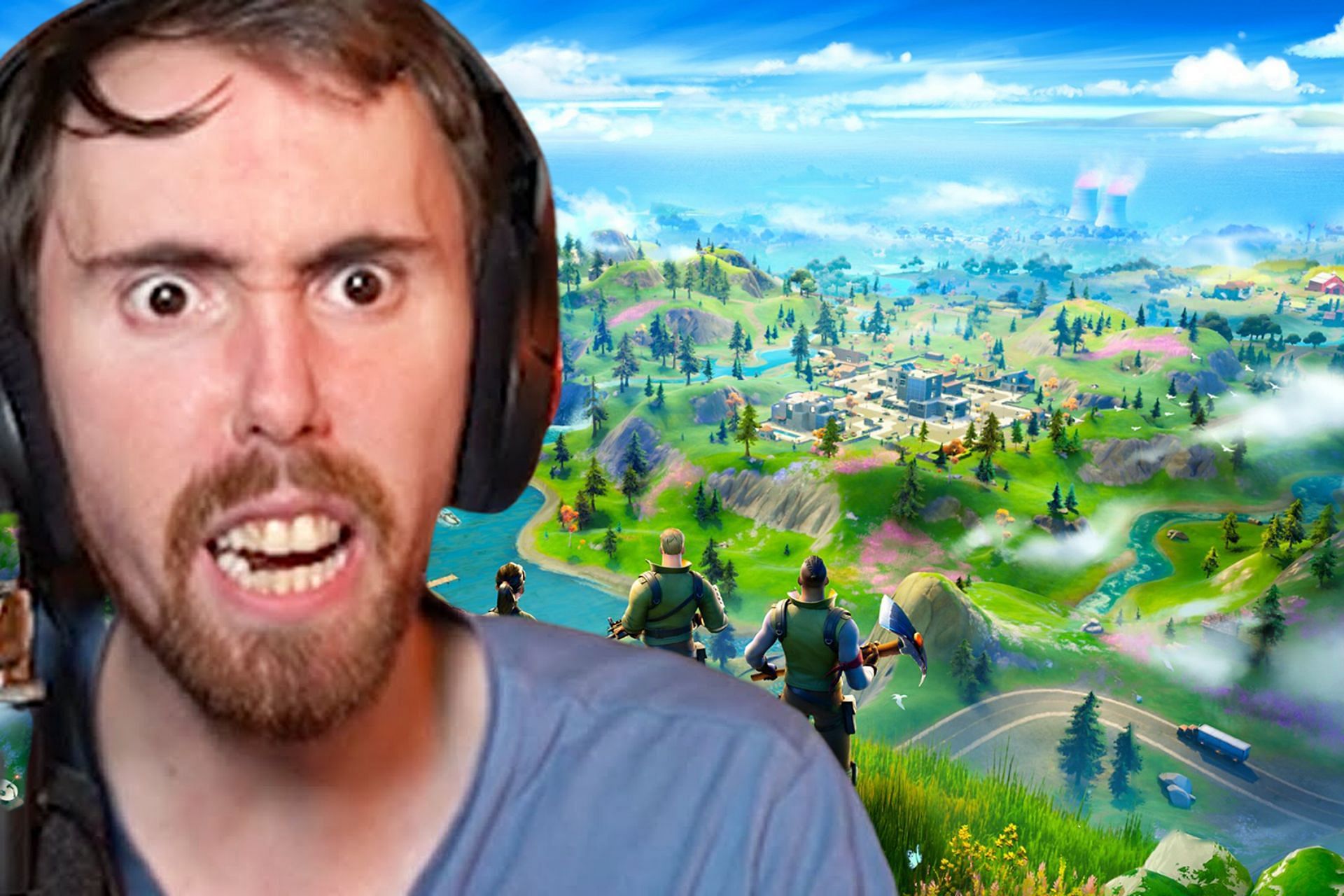 Asmongold loses it completely after being outplayed by a player in Fortnite (Image via Sportskeeda)