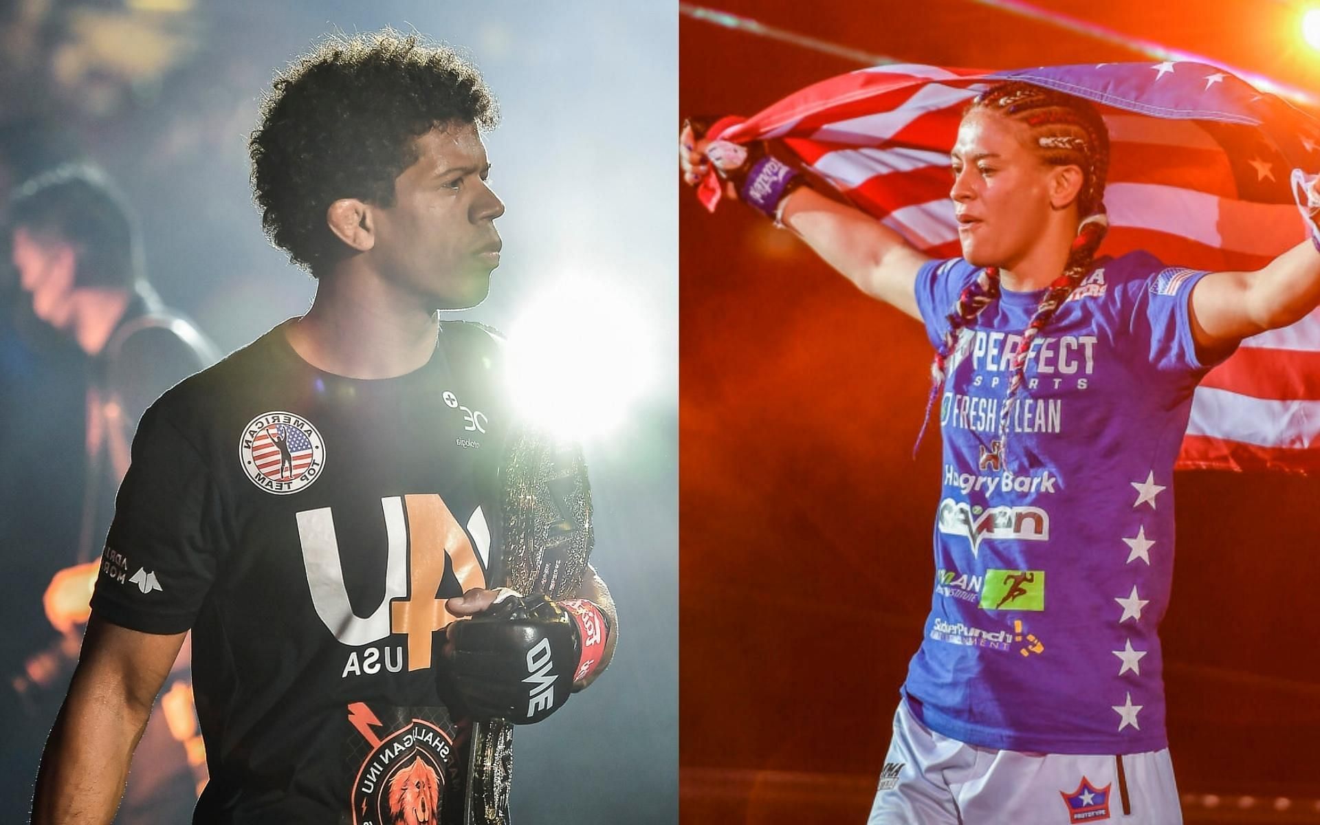 ONE flyweight world champ Adriano Moraes (left) supports his teammate Alyse Anderson (right) ahead of ONE 157 (Images courtesy of ONE Championship)