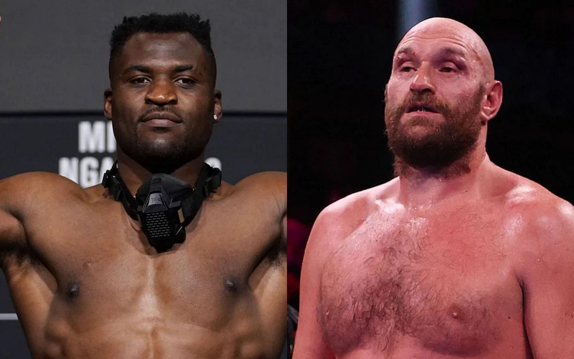 Francis Ngannou (left); Tyson Fury (right)