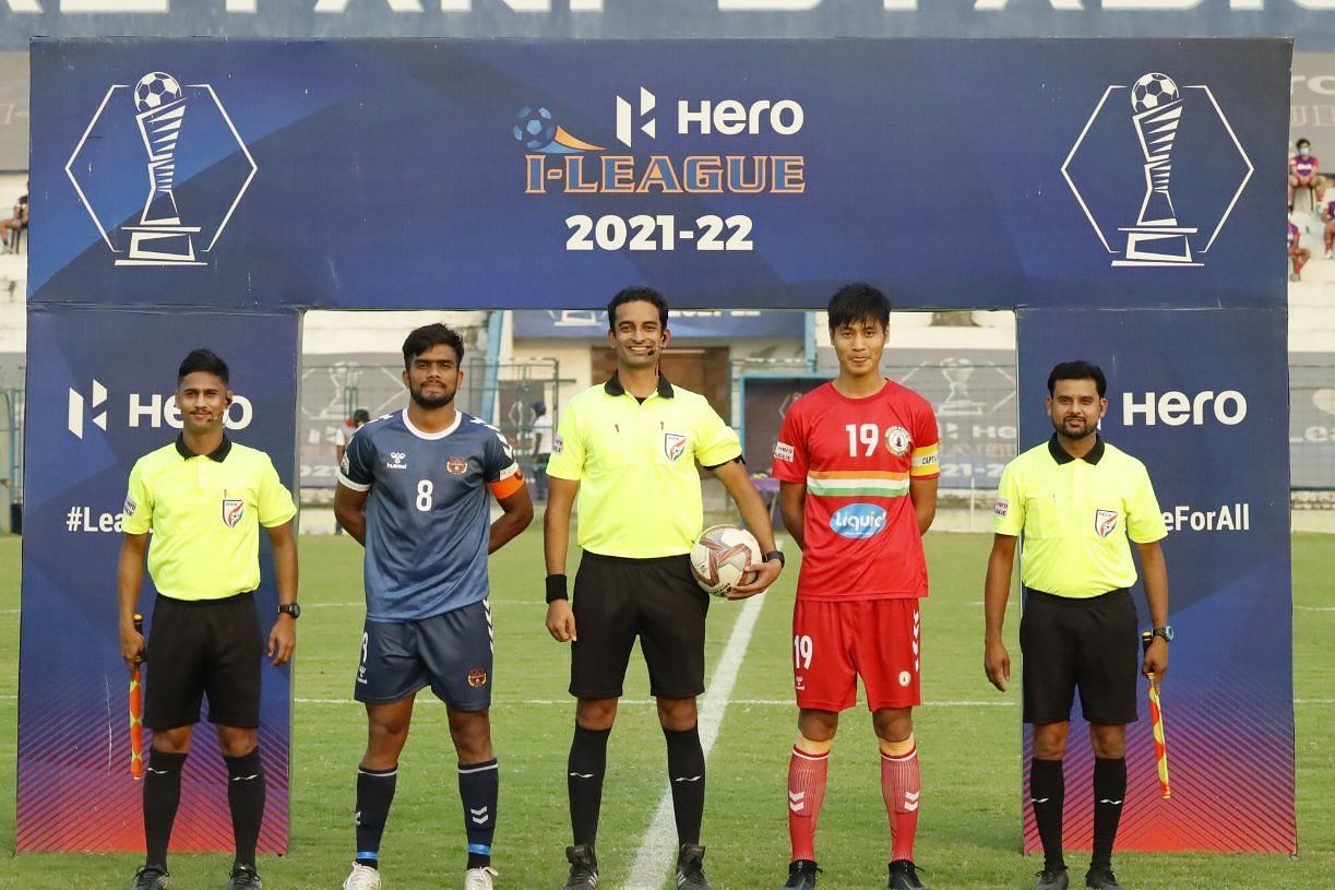 Both team&#039;s captains are in action (Image Courtesy: AIFF Media)