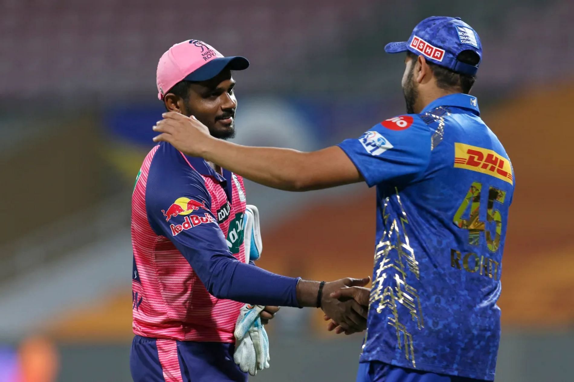 Sanju Samson (left) and Rohit Sharma. Pic: IPLT20.COM