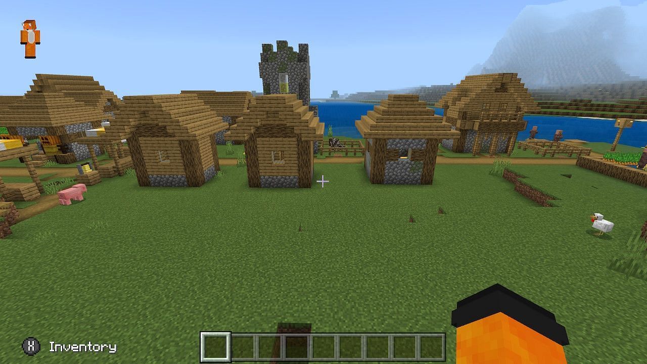 This seed contains multiple villages that the player can choose from (Image via Minecraft)