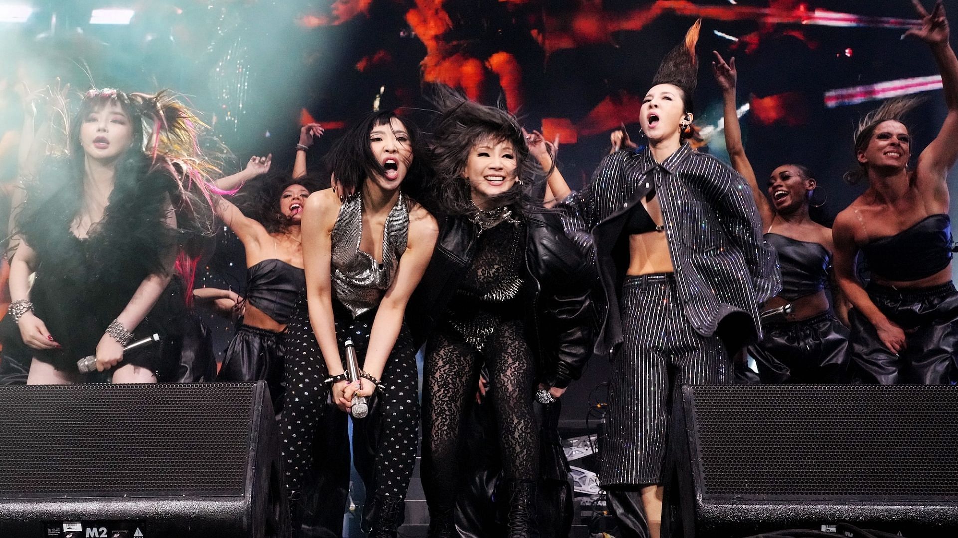 2NE1 performing at Coachella 2022 (Image via Kevin Mazur/Getty Images)