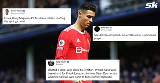 Twitter explodes as Cristiano Ronaldo and Manchester United suffer shock defeat to relegation-battlers Everton