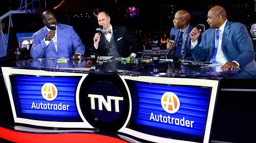 The NBA on TNT co-hosts have been going after Kenny Smith [3rd from left] since the latter returned to work after alleged "food poisoning."[Photo: NBA.com]