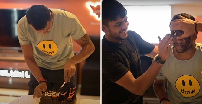 [Watch] "His face takes the cake on his birthday" - SRH cricketers celebrate T Natarajan's birth anniversary