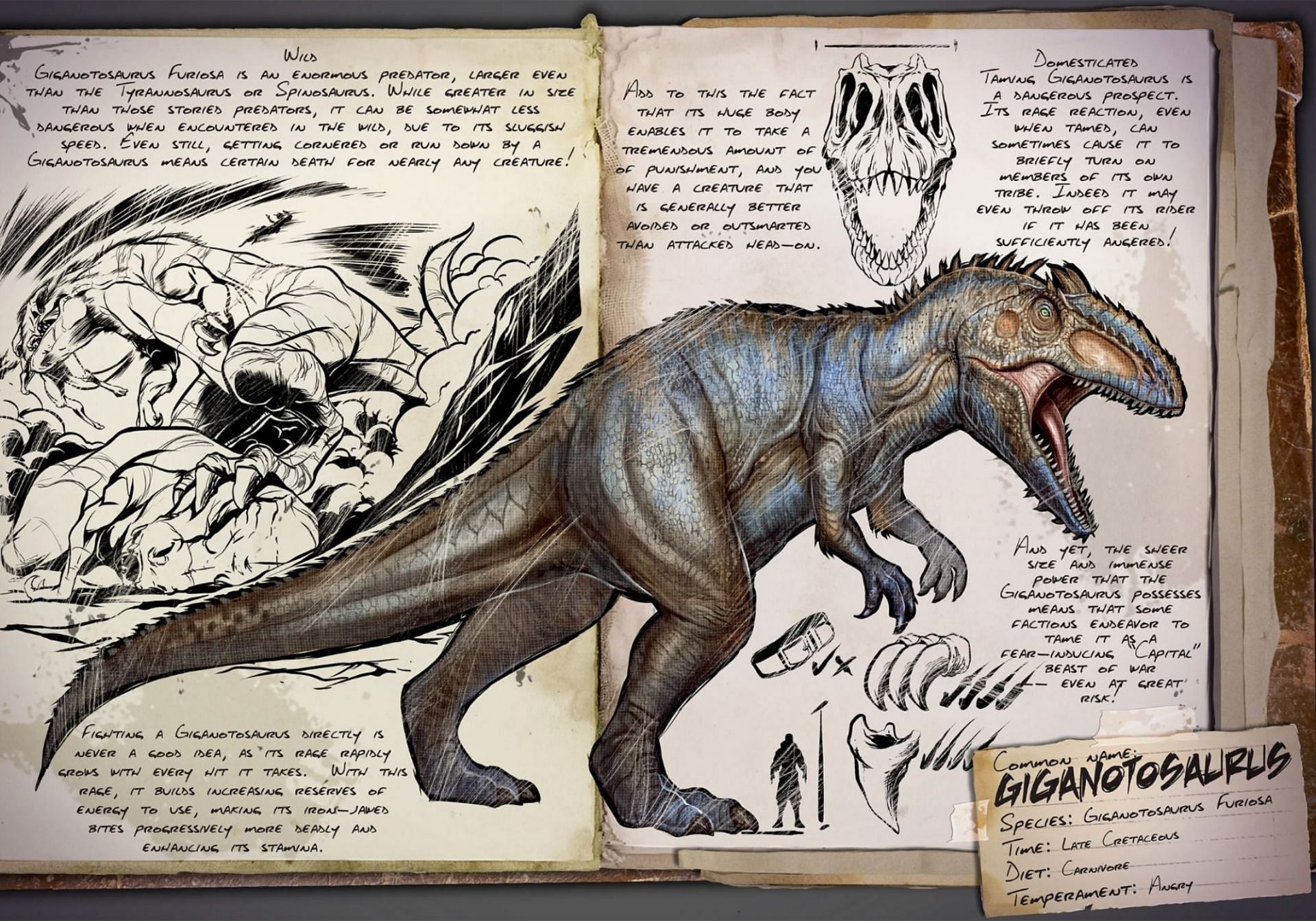 Giganotosaurus art, ARK: Lost Island (Image via ARK Fandom)