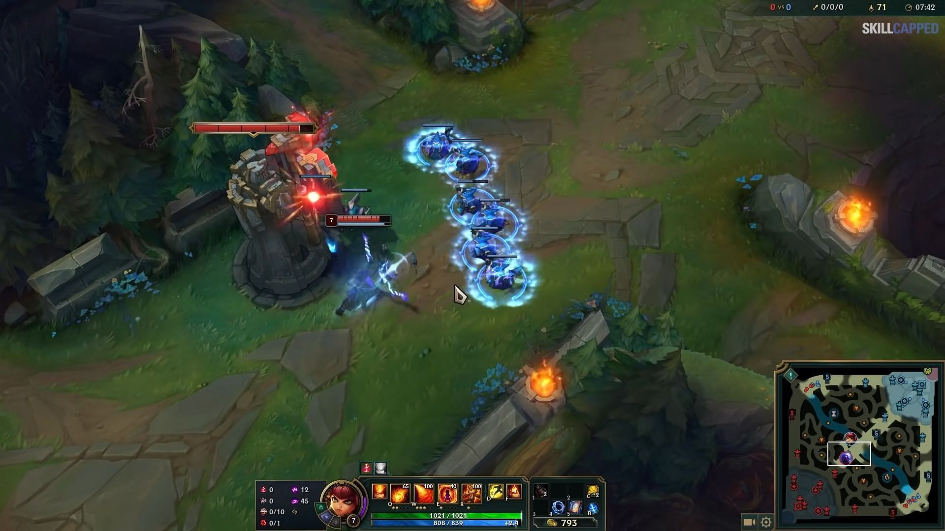 Crashing waves in League of Legends can backfire as it can allow the enemy to gain back the gold deficit (Image via Skill Capped/Youtube)