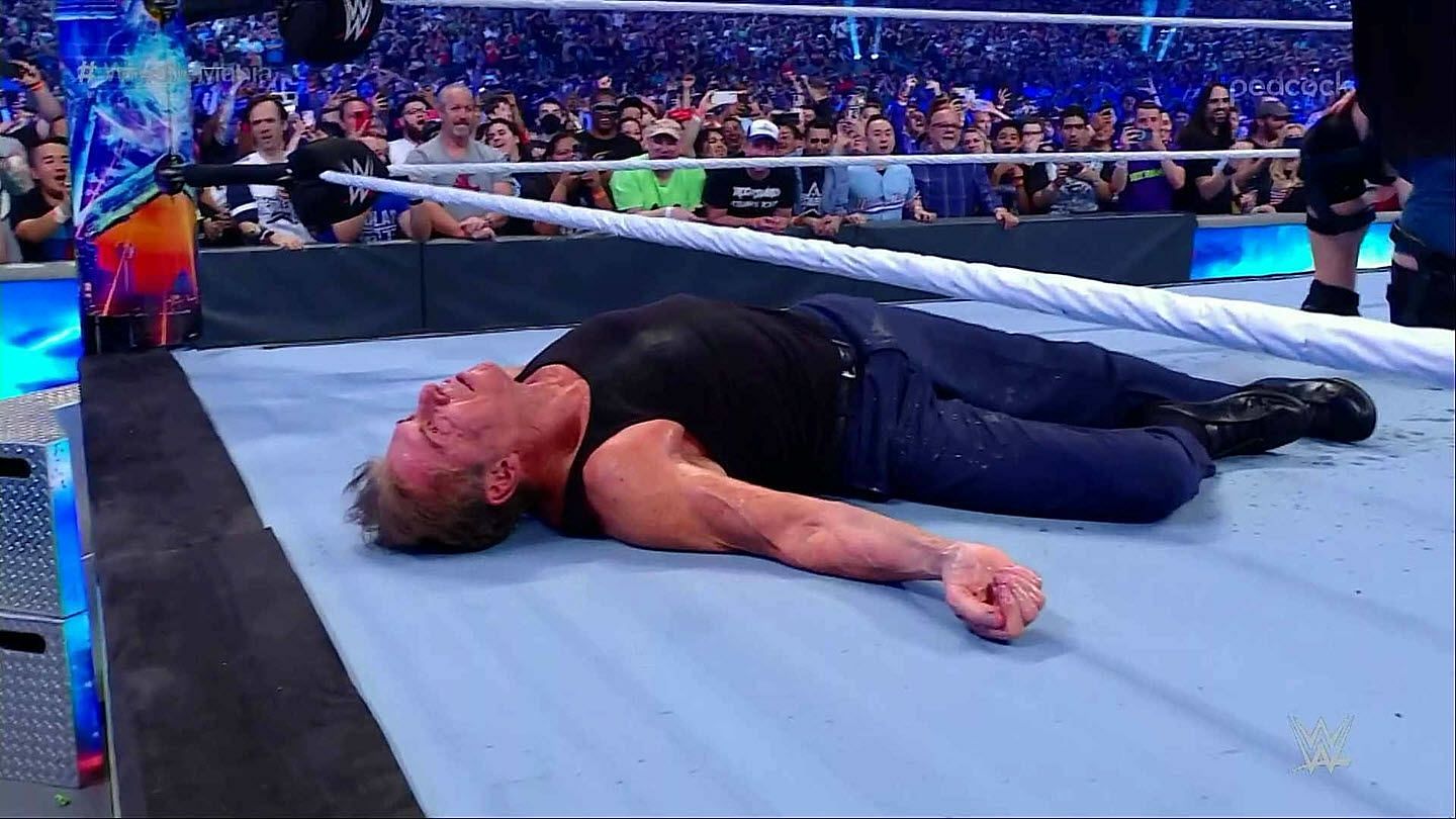 Vince McMahon, after getting laid out with a Stone Cold Stunner
